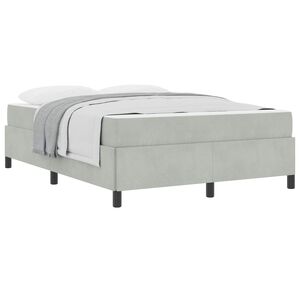 vidaXL Estructura de cama con colch&oacute;n Gris Claro 140 x 200 cm tela