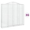 vidaXL Cestas de gaviones 6 uds forma de arco hierro 200x30x180/200 cm