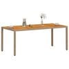 vidaXL Mesa de jard&iacute;n rat&aacute;n PE beige y madera de acacia 190x90x75 cm
