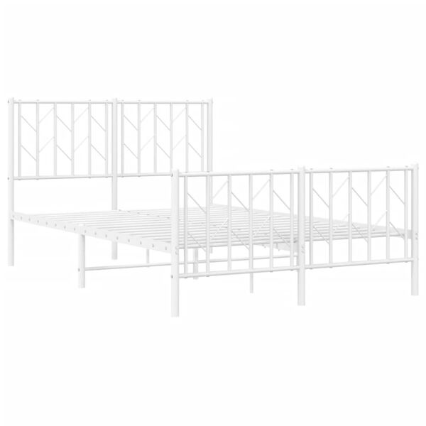 vidaXL Estructura cama sin colch&oacute;n con estribo metal blanco 120x190 cm