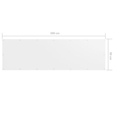 vidaXL Toldo para balcón de tela oxford blanco 90x300 cm