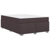 vidaXL Estructura de cama con colch&oacute;n Marr&oacute;n Oscuro 160 x 200 cm tela