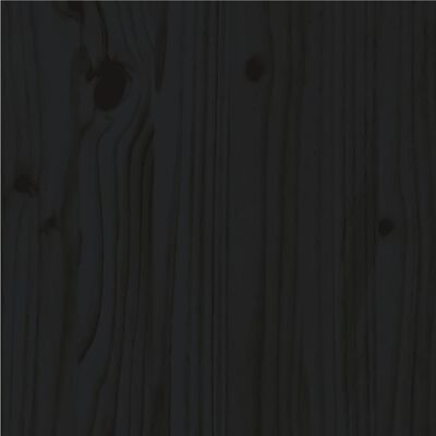 vidaXL Estructura de cama madera maciza negra King Size 150x200 cm