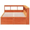 vidaXL Cama con estanter&iacute;a sin colch&oacute;n madera maciza marr&oacute;n 135x190cm