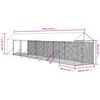 vidaXL Perrera de exterior con toldo acero galvanizado plata 2x14x2,5m