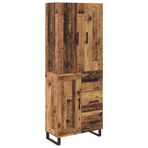 vidaXL Aparador alto 2 pcs Madera envejecida 69,5 x 34 x 180 cm