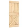 vidaXL Puerta Corredera NARVIK Natural y negro 90 x 210 cm (213,5 cm)