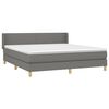 vidaXL Cama box spring con colch&oacute;n tela gris oscuro 180x200 cm