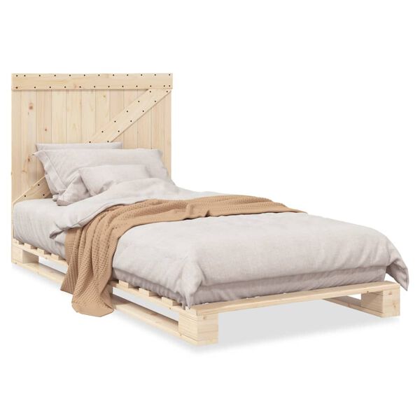 vidaXL Estructura de cama con cabecero madera maciza pino 100x200 cm