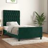 vidaXL Estructura de cama sin colch&oacute;n terciopelo verde oscuro 90x200cm