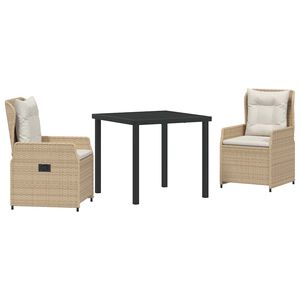 vidaXL Conjunto de Comedor de Jard&iacute;n 3 pcs Beige y Gris Claro