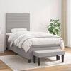 vidaXL Cama box spring con colch&oacute;n tela gris claro 100x200 cm