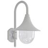 vidaXL L&aacute;mpara de pared de jard&iacute;n aluminio blanca E27 42 cm