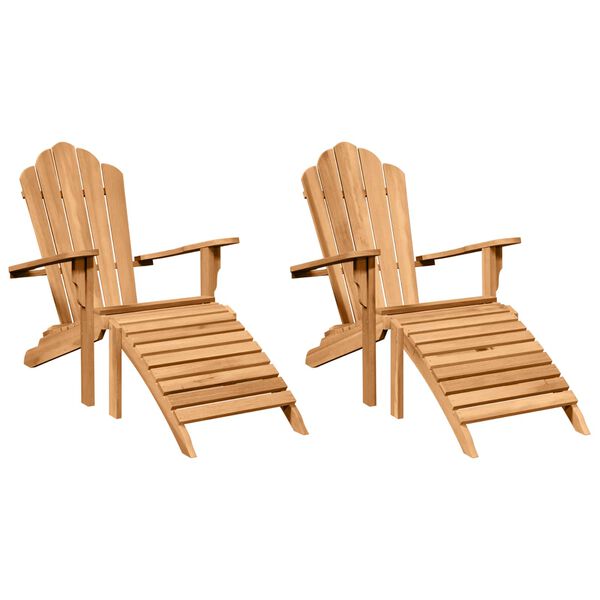 vidaXL Silla Adirondack 2 pcs Marr&oacute;n 137 x 77 x 95 cm