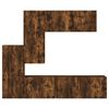 vidaXL Muebles de TV de pared 5 pzas madera ingenier&iacute;a roble ahumado