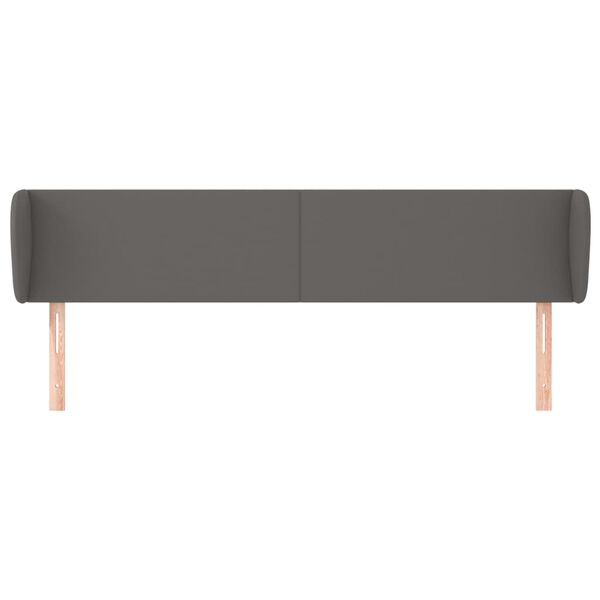 vidaXL Cabecero de cuero sint&eacute;tico gris 203x23x78/88 cm