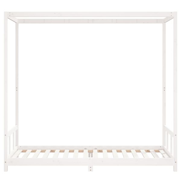 vidaXL Estructura de cama para ni&ntilde;os madera de pino blanco 90x200 cm