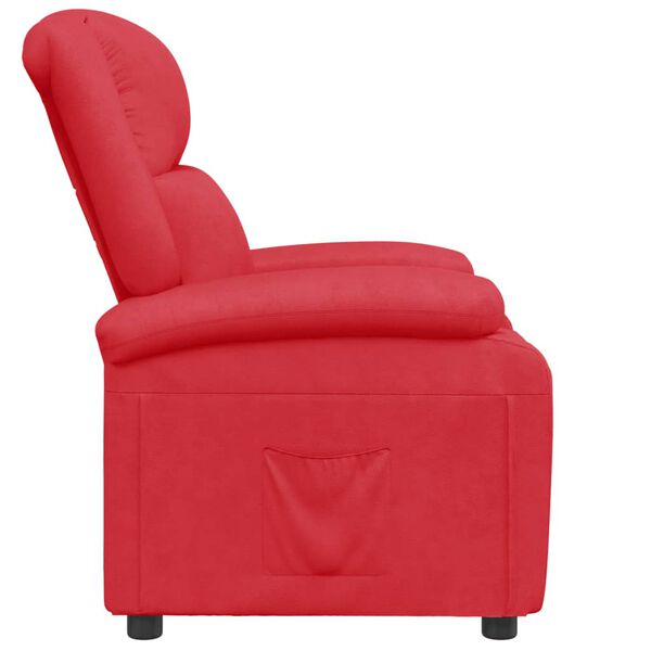 vidaXL Sill&oacute;n reclinable de cuero sint&eacute;tico rojo