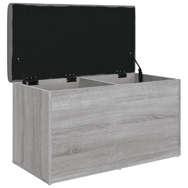 vidaXL Banco con almacenaje madera ingenier&iacute;a gris Sonoma 82x42x45 cm