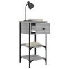 vidaXL Mesitas noche 2 uds madera ingenier&iacute;a gris Sonoma 34x36x70 cm