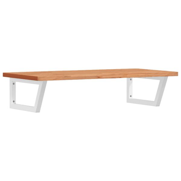 vidaXL Estante de lavabo de pared de acero y madera maciza de haya