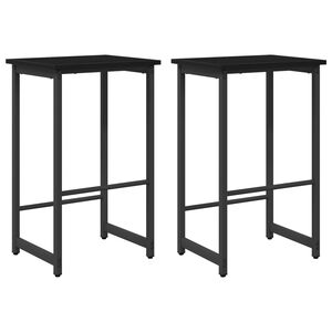 vidaXL Taburete de bar 2 uds. Roble Negro 40 x 32 x 74 cm