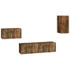 vidaXL Set de muebles de TV 4 pzas madera contrachapada roble ahumado
