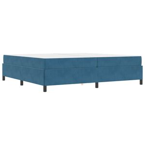 vidaXL Estructura de cama con colch&oacute;n Azul Oscuro 200 x 200 cm tela