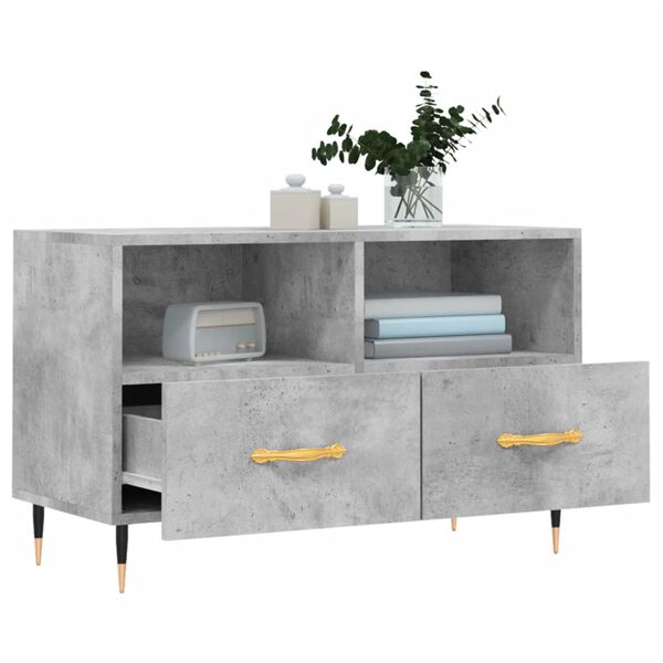 vidaXL Mueble para TV madera contrachapada gris hormig&oacute;n 80x36x50 cm