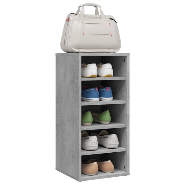 vidaXL Mueble zapatero madera contrachapada gris hormigón 31,5x35x70cm