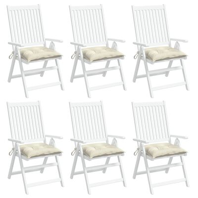 vidaXL Cojines sillas de jardín 6 uds tela Oxford crema 50x50x7 cm