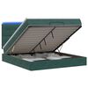 vidaXL Cama tipo otomana con colch&oacute;n y LED Verde oscuro 180 x 200 cm
