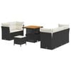 vidaXL Conjunto de sof&aacute; de jard&iacute;n 8 uds. Negro rat&aacute;n sint&eacute;tico