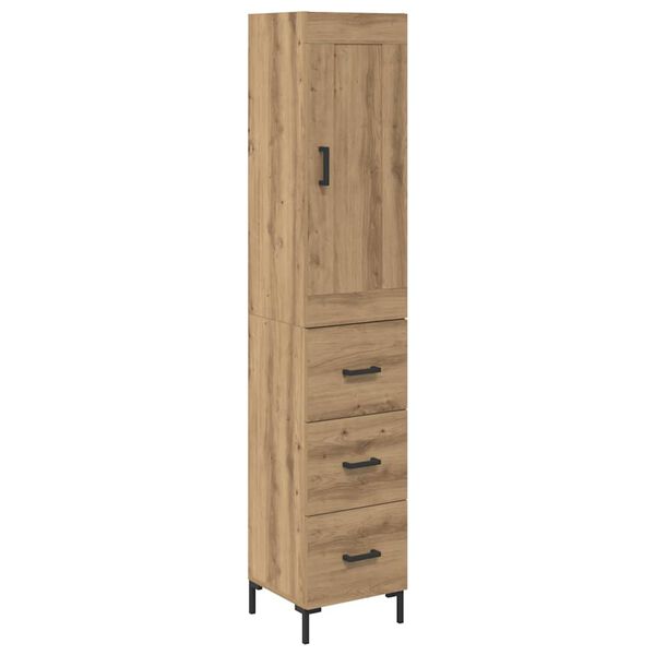 vidaXL Alacena Roble artesanal 34,5 x 34 x 180 cm Madera contrachapada