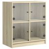 vidaXL Armario auxiliar puertas de vidrio roble Sonoma 68x37x75,5 cm
