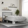 vidaXL Estructura cama madera ingeniería metal gris Sonoma 75x190 cm