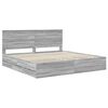 vidaXL Estructura de cama Gris Sonoma 200 x 200 cm Madera Ingenieril