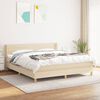 vidaXL Cama box spring con colch&oacute;n tela color crema 180x200 cm