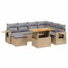 vidaXL Juego de sof&aacute;s de jard&iacute;n con cojines beige 8 pzas rat&aacute;n PE
