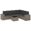 vidaXL Set de sof&aacute;s de jard&iacute;n 7 piezas con cojines rat&aacute;n PE gris