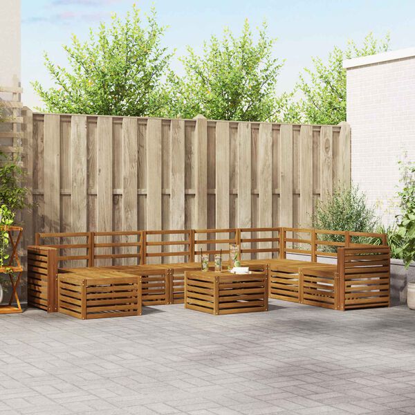 vidaXL Juegos de sof&aacute;s Natural Madera de Acacia S&oacute;lida