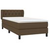 vidaXL Cama box spring con colch&oacute;n tela marr&oacute;n oscuro 80x200 cm