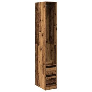 vidaXL Armario de madera de ingenier&iacute;a madera envejecida 30x50x200 cm