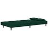 vidaXL Sof&aacute; cama de 2 plazas con dos almohadas terciopelo verde oscuro