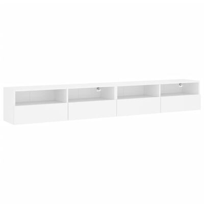 vidaXL Muebles de pared TV 2 uds madera ingeniería blanco 100x30x30 cm