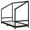 vidaXL Estructura de cama para ni&ntilde;os madera pino negro 2x(90x200) cm