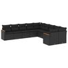 vidaXL Set de sof&aacute;s de jard&iacute;n 10 pzas cojines rat&aacute;n sint&eacute;tico negro