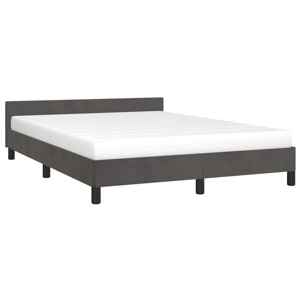 vidaXL Estructura de cama sin colch&oacute;n terciopelo gris oscuro 140x200cm
