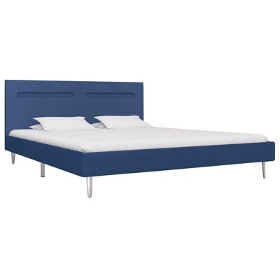 vidaXL Estructura de cama con LED tela azul 180x200 cm