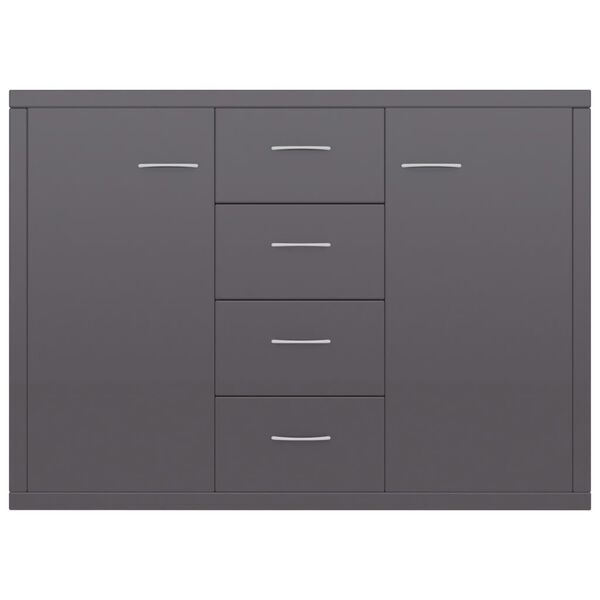 vidaXL Aparador de madera contrachapada gris brillante 88x30x65 cm
